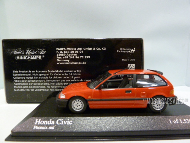 Onderscheiden etiquette Logisch Honda Civic Red 1:43 400161501 MINICHAMPS schaalmodel / miniatuur Te koop