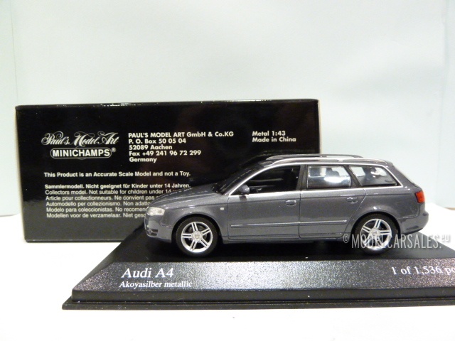 binden Gelovige Parameters Audi A4 Avant Grey Metallic 1:43 400014410 MINICHAMPS schaalmodel /  miniatuur Te koop