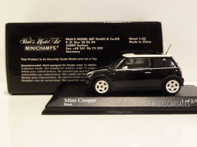 Mini One Cooper Black W/ 1:43 431138101 MINICHAMPS schaalmodel / miniatuur Te
